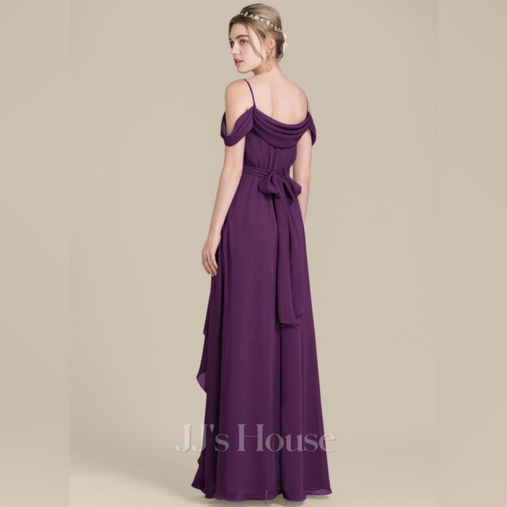 JJ’s House Chiffon Bridesmaid Dress in Grape- M - Picture 3 of 7